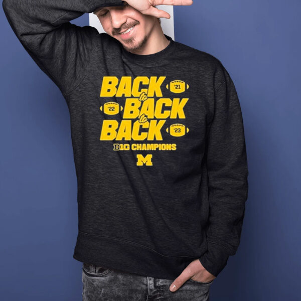 University of Michigan Football Back-To-Back-To-Back Big Ten Champions T-Shirts