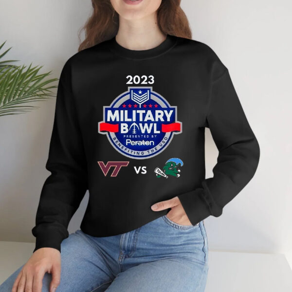 Virginia Tech Hokies Vs Tulane Green Wave Military Bowl 2023 Logo T-Shirts