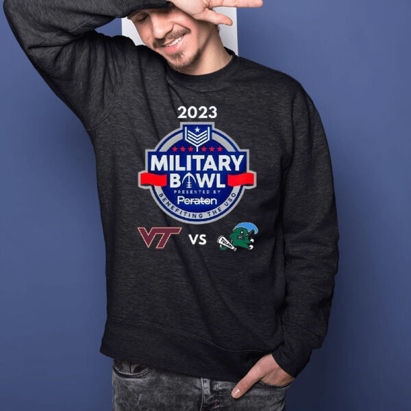 Virginia Tech Hokies Vs Tulane Green Wave Military Bowl 2023 Logo T-Shirts