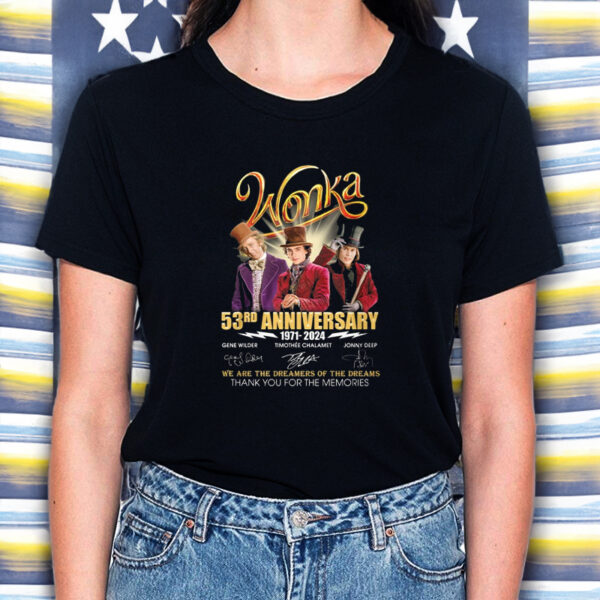 Wonka 53rd Anniverasry 1971 – 2024 Thank You For The Memories T-Shirt