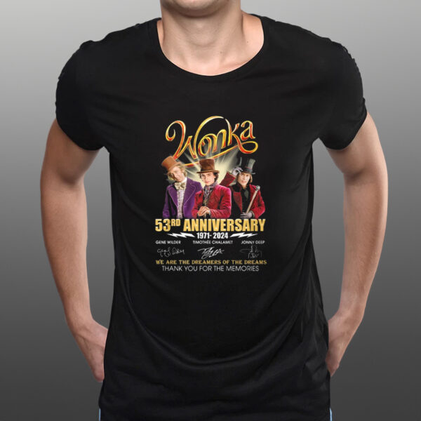 Wonka 53rd Anniverasry 1971 – 2024 Thank You For The Memories T-Shirts