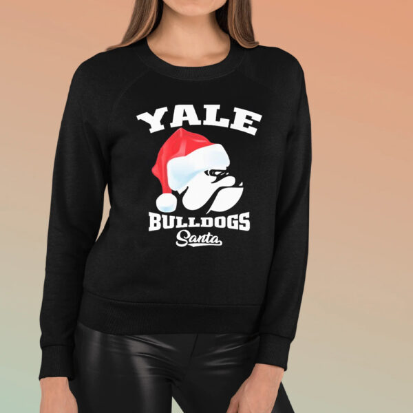 Yale Bulldogs Football Santa Hat Christmas T-Shirt