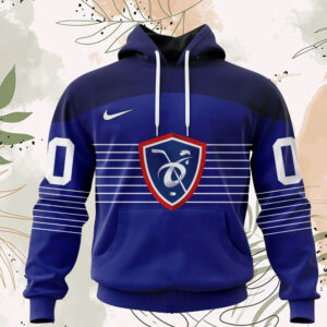 France National Ice Hockey Personalized Navy Kits Hoodie