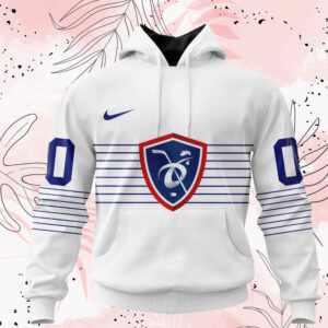 France National Ice Hockey Personalized White Kits Hoodie