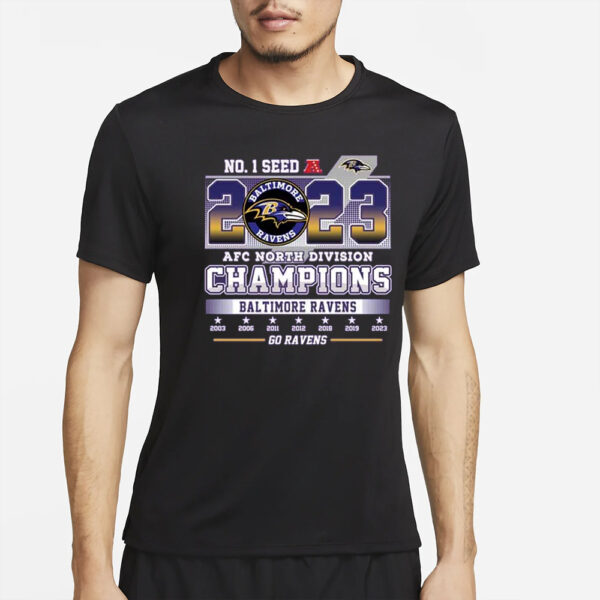 No 1 Seed 2023 AFC North Division Champions Go Ravens T-Shirt2