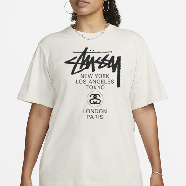 Stussy World Tour New York Los Angeles Tokyo London Paris T-Shirt