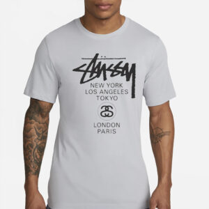 Stussy World Tour New York Los Angeles Tokyo London Paris T-Shirts