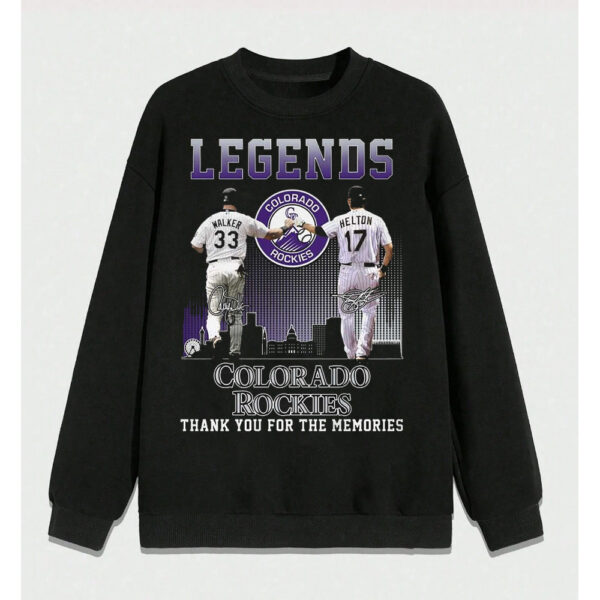 Legends Colorado Rockies Walker And Helton Thank You For The Memories T Shirt