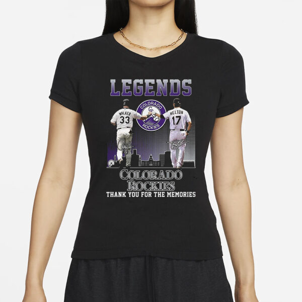 Legends Colorado Rockies Walker And Helton Thank You For The Memories T Shirt2