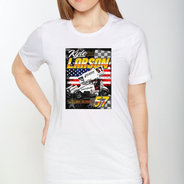 Kyle Larson Elk Grove California 57 Signature Floracing Burst T-shirt