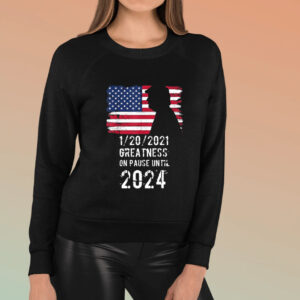 01202021 Greatness On Pause Until 2024 Pro Trump USA Flag T-Shirt