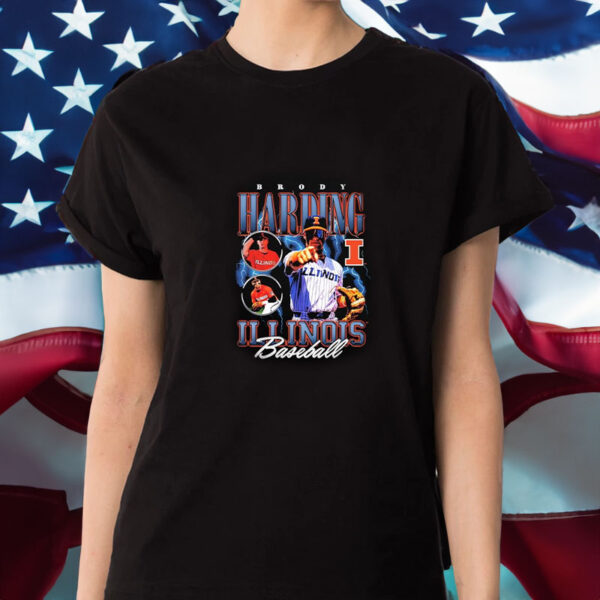 Brody Harding Illinois Baseball Bootleg T-Shirt1