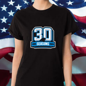 Carolina Panthers 30 Seasons 1995 - 2024 T-Shirt1