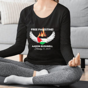 Free Palestine Aaron Bushnell February 25 2024 Fire Heart And Wing T-Shirt2