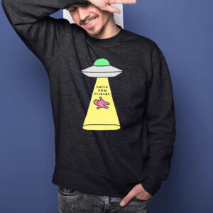 Hello New Friends Ufo Draw T-Shirt1