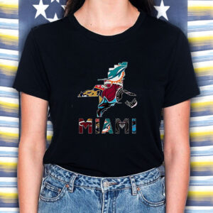 Miami Map Sports Teams Logo T-Shirt3