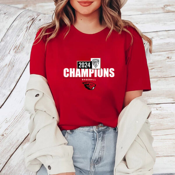 Oregon State Beavers 2024 Pac-12 Baseball Regular Season Champions T-Shirt4