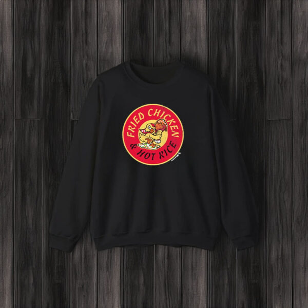 Fried Chicken Circle And Hot Rice Logo T-Shirt3