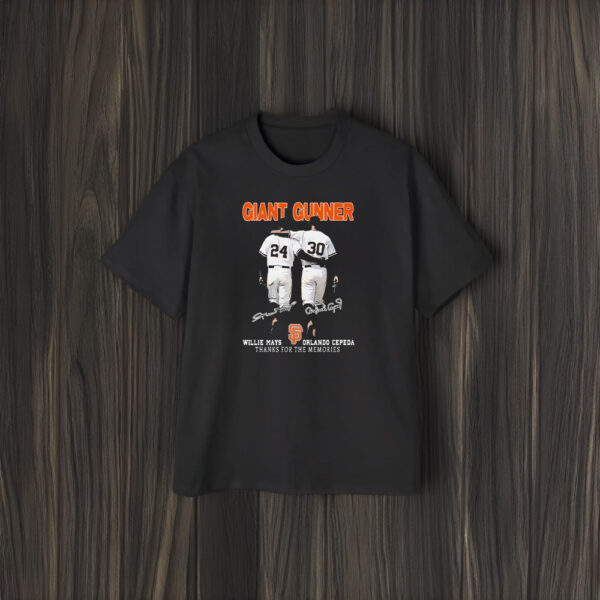 Giant Gunner Willie Mays And Orlando Cepeda Thanks For The Memories T-Shirt1