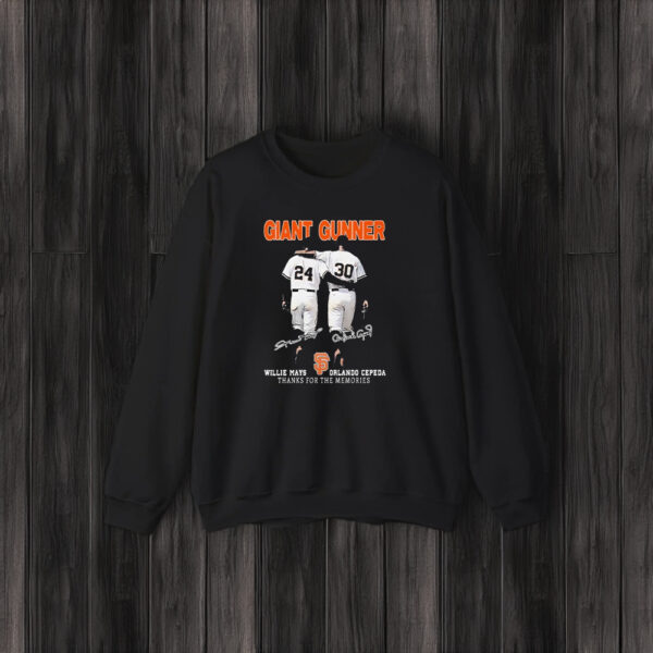 Giant Gunner Willie Mays And Orlando Cepeda Thanks For The Memories T-Shirt3