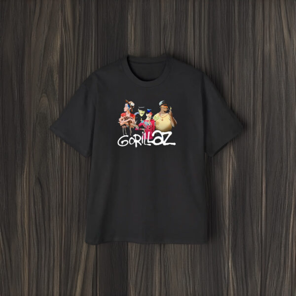 Gorillaz Group With Deer Stonewashed T-Shirt2