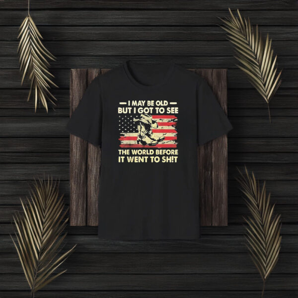 I May Be Old But I Got To See The World Before It Went To Shit America Flag T-Shirt