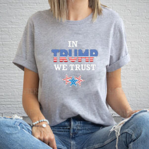 In Trump We Trust Triblend America Flag And Star T-Shirt