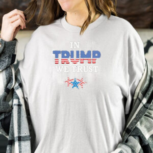 In Trump We Trust Triblend America Flag And Star T-Shirt1