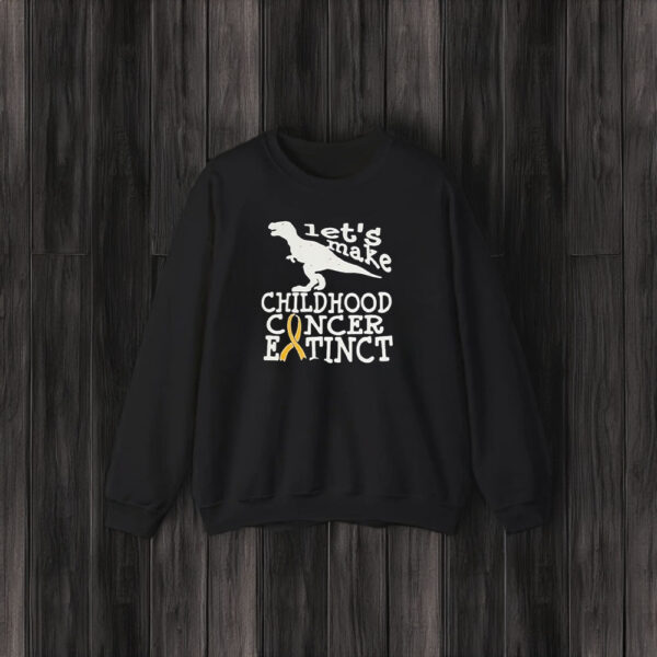 Let’s Make Childhood Cancer Extinct T-rex T-Shirt3