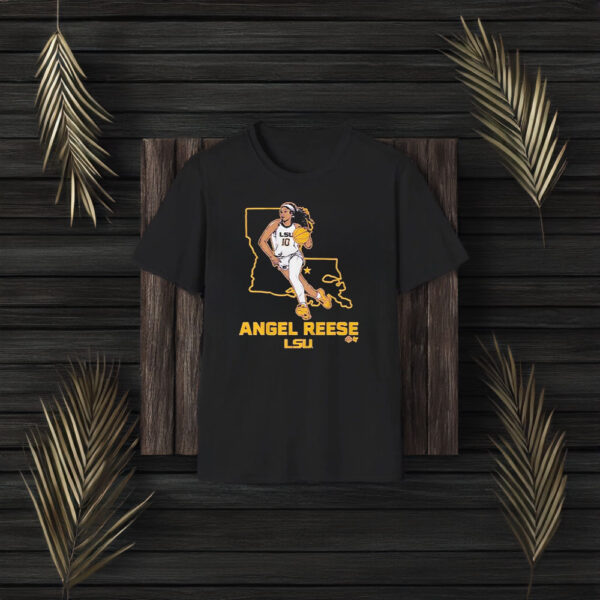 Lsu Basketball Angel Reese State Star T-Shirt