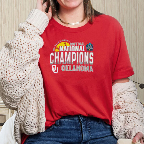 Oklahoma Sooners Champion 2024 Ncaa Softball Womens College World Series Champions T-Shirt