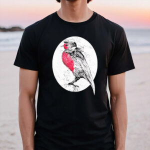 European Robin Ink Drawing Wildlife Inspired Art T-Shirt