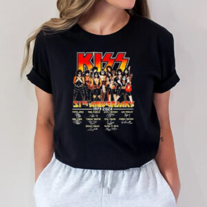 Kiss 51th Aniversary 1973 2024 Signatures T-Shirt