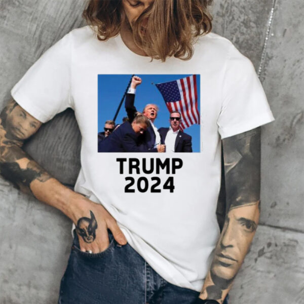 Trump Shot Assassination Attempt Trump 2024 Fist Raised T-Shirt2